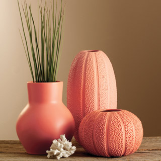 coral vases